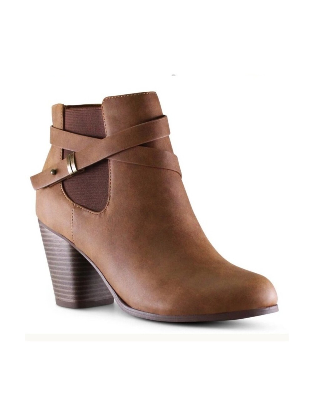 Marco Republic Montreal Women’s Brown Ankle Bootie with Wrap Strap